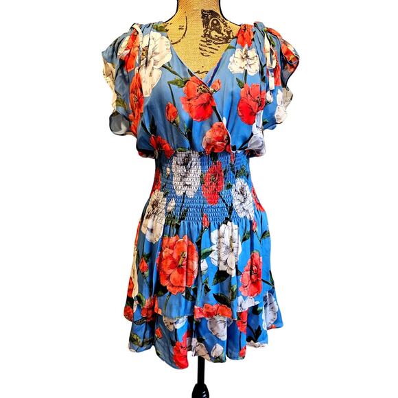 Parker  Bondi Floral Dress Maritime Wildflower, Smocked Waist, NEW, NWT,  Sz S - Picture 1 of 10